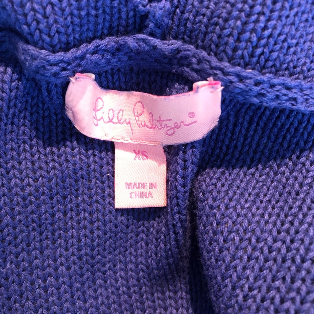 Lilly Pulitzer Tassel Fringe Blue Vest XS - Picture 6 of 6